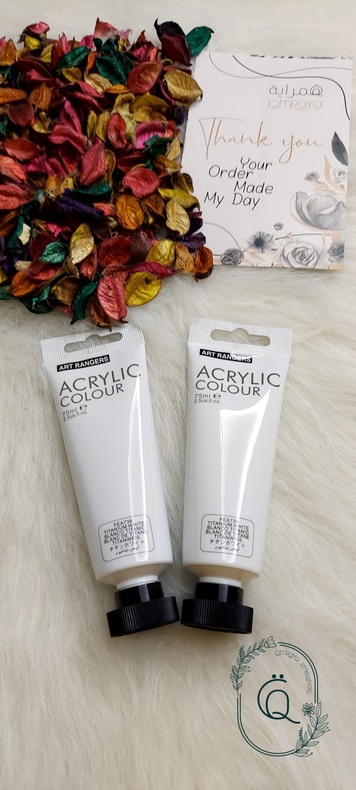 الوان قماش - ابيض الوان اكليريك للقماش / ابيض - الصورة 1