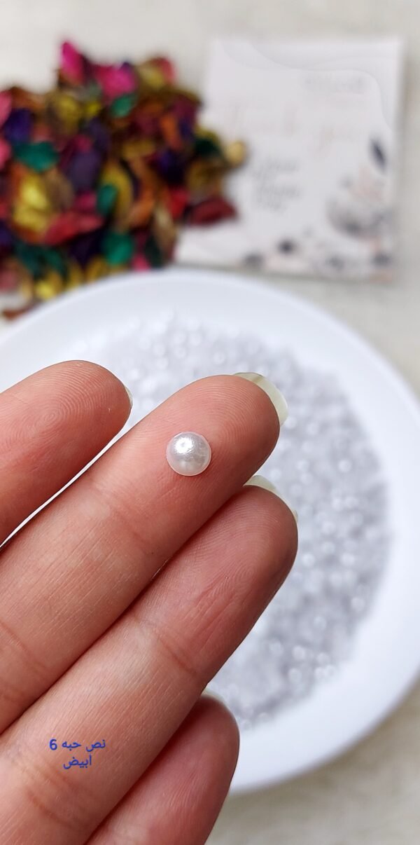لولي / ابيض - نص حبه - مقاس 6