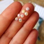 كريستال السبح / اوف وايت نص حبه مقاس mm 6