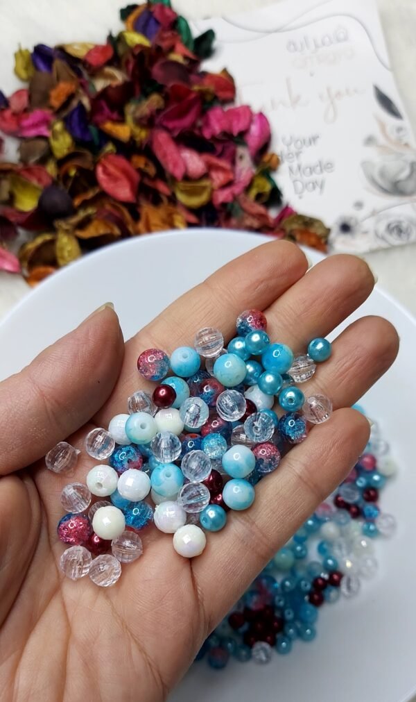 مكيس Q - زجاجي / ازرق*احمر