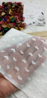 قماش تول منقوش - ابيض