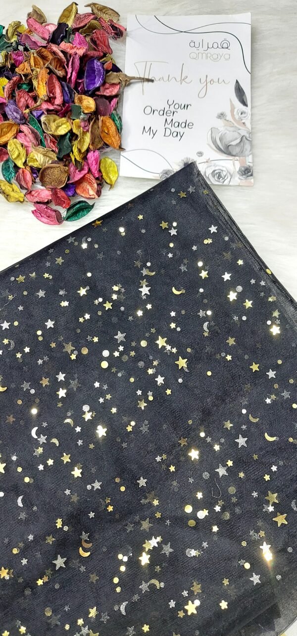 تول اسود - مطرز ب نجوم