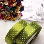 ستان منقط - 2سم / اخضر - البكرة