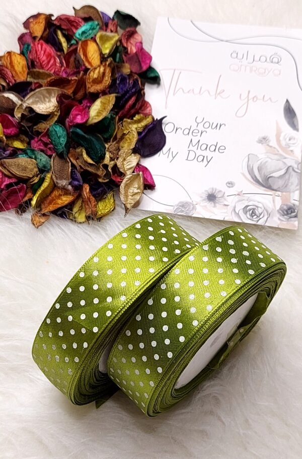 ستان منقط - 2سم / اخضر