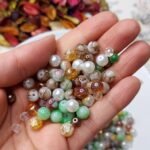 مكيس Q - زجاجي / بني*اخضر