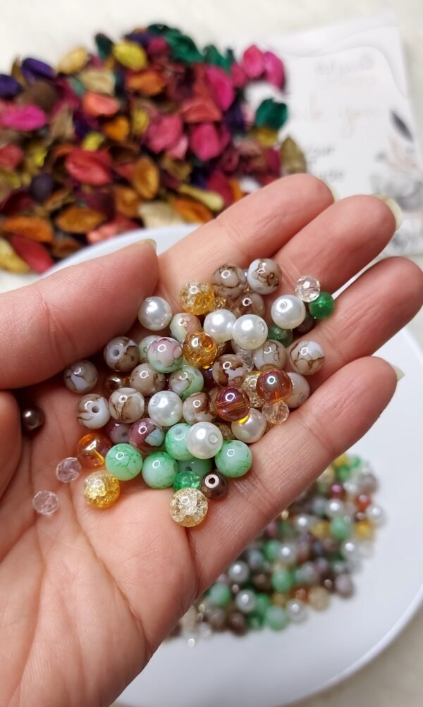 مكيس Q - زجاجي / بني*اخضر