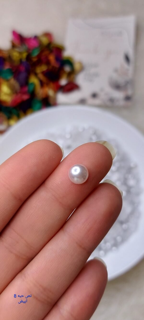 لولي / ابيض - نص حبه - مقاس 8