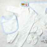 السلام بيبي / قطن ارنوبه بخط ازرق - مقفول / 6 ق