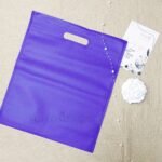 التغليف - شنط قماش / ازرق موف وسط