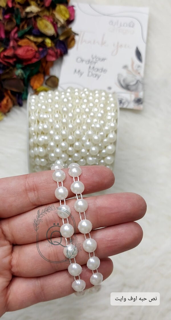 لولي - شريط نص حبه لولي - اوف وايت / مقاس 8