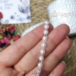 لولي - شريط نص حبه لولي - ابيض / مقاس 6 - بالمتر