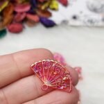 اكليريك ملون - مروحة ملونة - جنجاه احمر