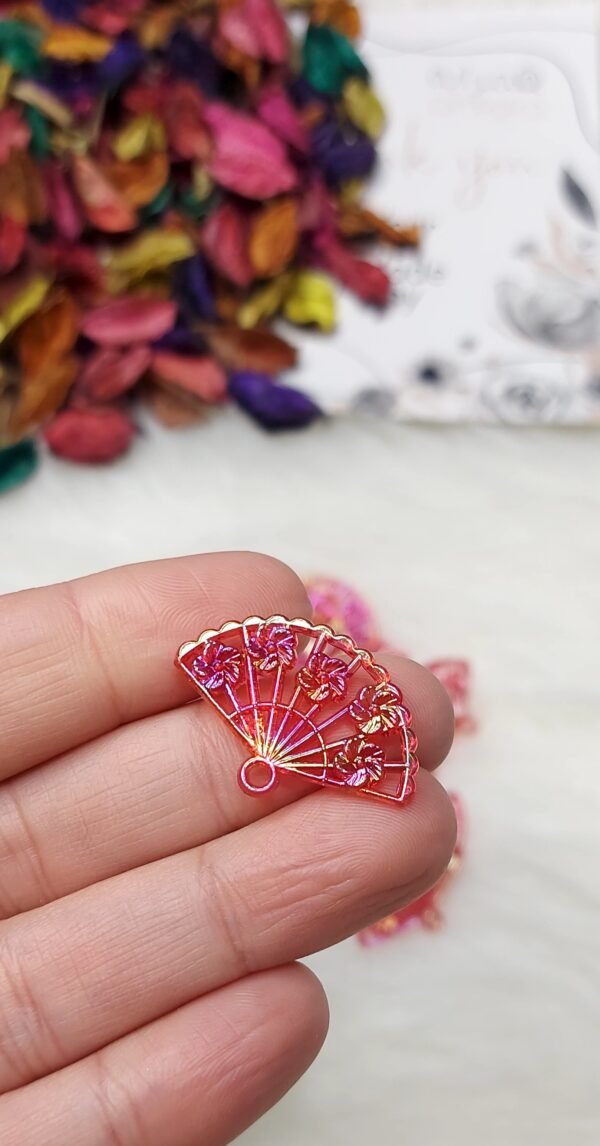 اكليريك ملون - مروحة ملونة - جنجاه احمر