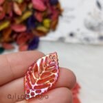 اكليريك ملون - ورق الشجر - جنجاه احمر