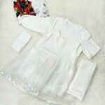 فستان كيدي / ابيض منقوش