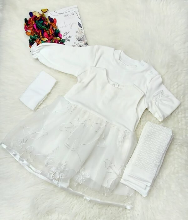 فستان كيدي / ابيض منقوش