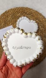 علب الخواتم – شكل قلب مدهب