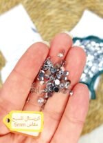 كريستال السبح / فضي نص حبه مقاس 5mm