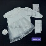 فستان كيدي / ابيض منقوش