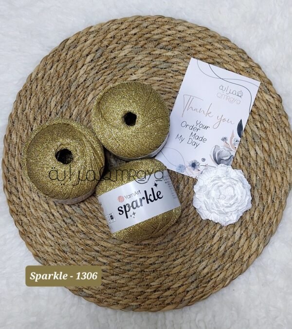 خيوط سباركل / sparkle دهبي - كود 1306 (بكره)