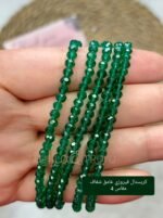 ⁦عقد كريستال فيروزي غامق شفاف مقاس 4⁩ - الصورة ⁦2⁩