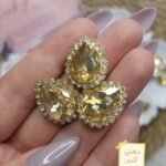 فصوص بقاعدة معدن / دمعه دهبي كبيره